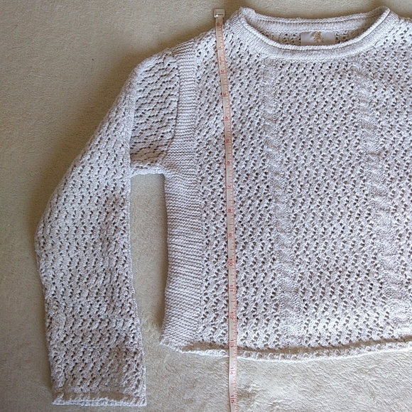 Pioppa Girls Size 8 Sparkle Knit Pullover Sweater in Cream - Picture 7 of 8